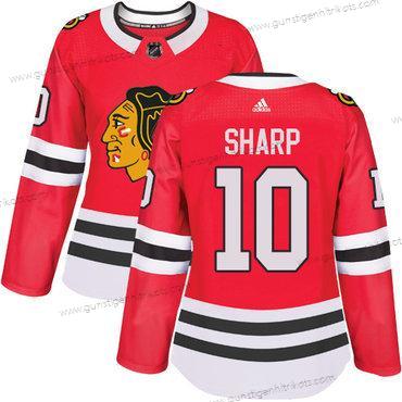 Adidas Frauen Chicago Blackhawks #10 Patrick Sharp Heimtrikots Authentisch Strickerei NHL Trikots – Rot