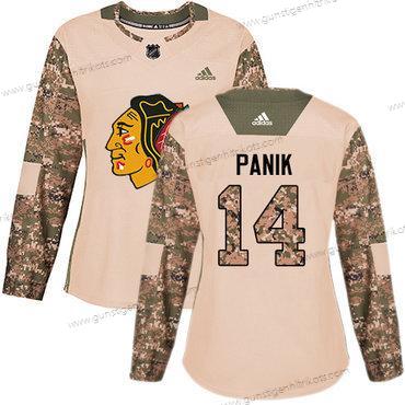 Adidas Frauen Chicago Blackhawks #14 Richard Panik Authentisch 2017 Veterans Day Strickerei NHL Trikots – Tarnfarbe