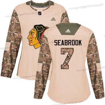 Adidas Frauen Chicago Blackhawks #7 Brent Seabrook Authentisch 2017 Veterans Day Strickerei NHL Trikots – Tarnfarbe