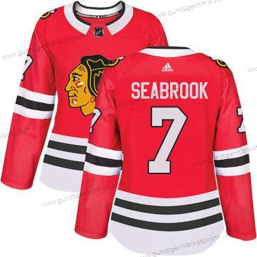 Adidas Frauen Chicago Blackhawks #7 Brent Seabrook Heimtrikots Authentisch Strickerei NHL Trikots – Rot