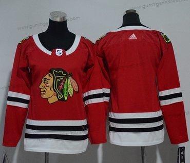 Adidas Frauen Chicago Blackhawks Leer Heimtrikots Authentisch Strickerei NHL Trikots – Rot