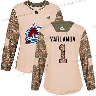 Adidas Frauen Colorado Avalanche #1 Semyon Varlamov Authentisch 2017 Veterans Day Strickerei NHL Trikots – Tarnfarbe