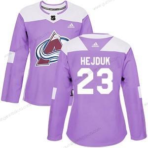 Adidas Frauen Colorado Avalanche #23 Milan Hejduk Authentisch Bekämpft Krebs Praxis Trikots – Lila