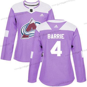 Adidas Frauen Colorado Avalanche #4 Tyson Barrie Authentisch Bekämpft Krebs Strickerei NHL Trikots – Lila