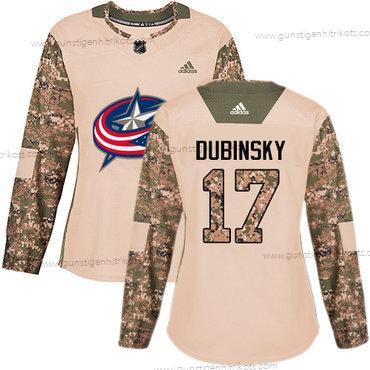 Adidas Frauen Columbus Blue Jackets #17 Brandon Dubinsky Authentisch 2017 Veterans Day Strickerei NHL Trikots – Tarnfarbe