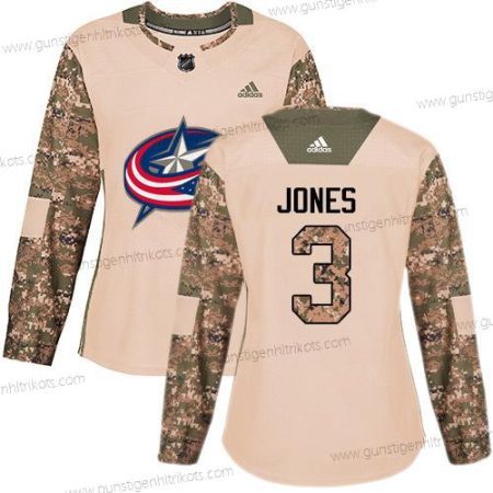 Adidas Frauen Columbus Blue Jackets #3 Seth Jones Authentisch 2017 Veterans Day Strickerei NHL Trikots – Tarnfarbe