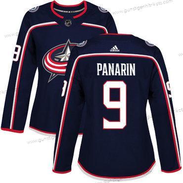 Adidas Frauen Columbus Blue Jackets #9 Artemi Panarin Heimtrikots Authentisch Strickerei NHL Trikots – Marineblau Blau