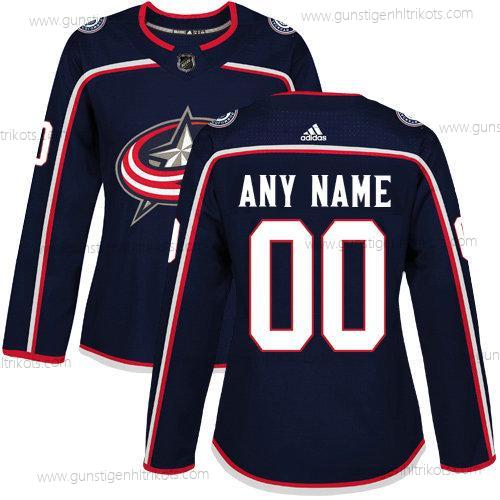 Adidas Frauen Columbus Blue Jackets Personalisiertes Authentisch Heimtrikots NHL Trikots – Marineblau Blau