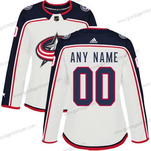 Adidas Frauen Columbus Blue Jackets Personalisiertes NHL Authentisch Trikots – Weiß