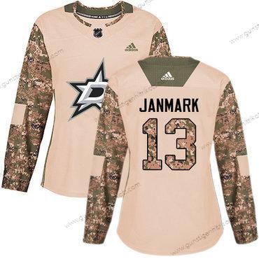 Adidas Frauen Dallas Stars #13 Mattias Janmark Authentisch 2017 Veterans Day Strickerei NHL Trikots – Tarnfarbe