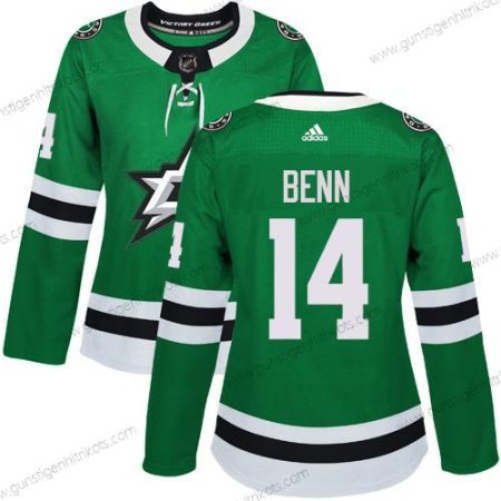 Adidas Frauen Dallas Stars #14 Jamie Benn Heimtrikots Authentisch Strickerei NHL Trikots – Grün