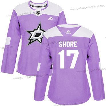 Adidas Frauen Dallas Stars #17 Devin Shore Authentisch Bekämpft Krebs Strickerei NHL Trikots – Lila