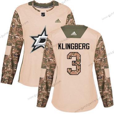 Adidas Frauen Dallas Stars #3 John Klingberg Authentisch 2017 Veterans Day Strickerei NHL Trikots – Tarnfarbe