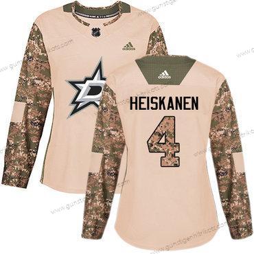 Adidas Frauen Dallas Stars #4 Miro Heiskanen Authentisch 2017 Veterans Day Strickerei NHL Trikots – Tarnfarbe