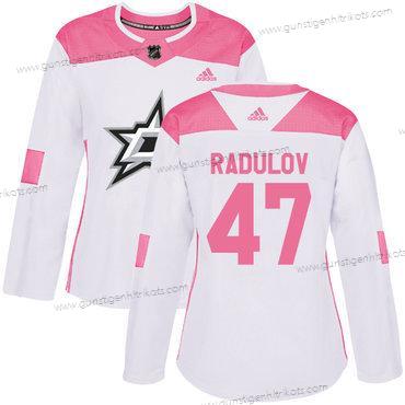 Adidas Frauen Dallas Stars #47 Alexander Radulov Authentisch Strickerei NHL Trikots – Weiß Rosa