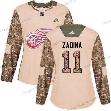 Adidas Frauen Detroit Red Wings #11 Filip Zadina Authentisch Veterans Day Praxis Trikots – Tarnfarbe