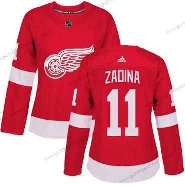 Adidas Frauen Detroit Red Wings #11 Filip Zadina Premier Heimtrikots Trikots – Rot