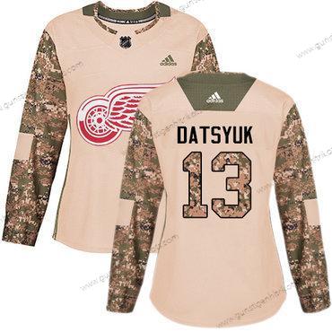 Adidas Frauen Detroit Red Wings #13 Pavel Datsyuk Authentisch 2017 Veterans Day Strickerei NHL Trikots – Tarnfarbe