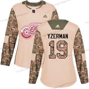 Adidas Frauen Detroit Red Wings #19 Steve Yzerman Authentisch 2017 Veterans Day Strickerei NHL Trikots – Tarnfarbe