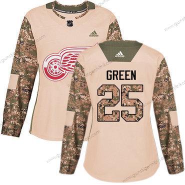 Adidas Frauen Detroit Red Wings #25 Mike Authentisch 2017 Veterans Day Strickerei NHL Trikots – Grün Tarnfarbe