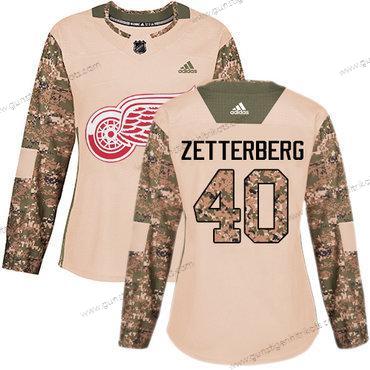 Adidas Frauen Detroit Red Wings #40 Henrik Zetterberg Authentisch 2017 Veterans Day Strickerei NHL Trikots – Tarnfarbe