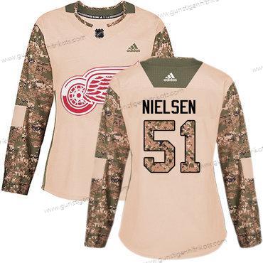 Adidas Frauen Detroit Red Wings #51 Frans Nielsen Authentisch 2017 Veterans Day Strickerei NHL Trikots – Tarnfarbe