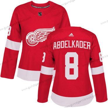 Adidas Frauen Detroit Red Wings #8 Justin Abdelkader Heimtrikots Authentisch Strickerei NHL Trikots – Rot