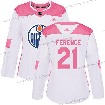 Adidas Frauen Edmonton Oilers #21 Andrew Ference Authentisch Strickerei NHL Trikots – Weiß Rosa