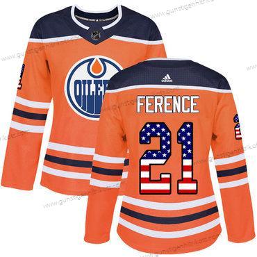 Adidas Frauen Edmonton Oilers #21 Andrew Ference Heimtrikots Authentisch USA Flag Strickerei NHL Trikots – Orange