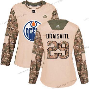 Adidas Frauen Edmonton Oilers #29 Leon Draisaitl Authentisch 2017 Veterans Day Strickerei NHL Trikots – Tarnfarbe