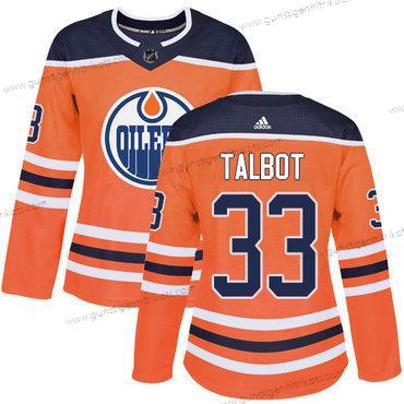 Adidas Frauen Edmonton Oilers #33 Cam Talbot Heimtrikots Authentisch Strickerei NHL Trikots – Orange