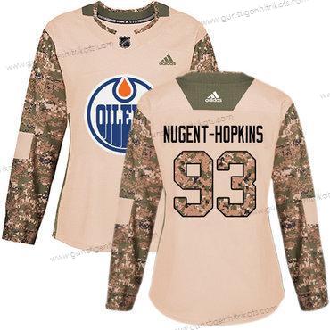 Adidas Frauen Edmonton Oilers #93 Ryan Nugent-Hopkins Authentisch 2017 Veterans Day Strickerei NHL Trikots – Tarnfarbe