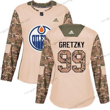 Adidas Frauen Edmonton Oilers #99 Wayne Gretzky Authentisch 2017 Veterans Day Strickerei NHL Trikots – Tarnfarbe