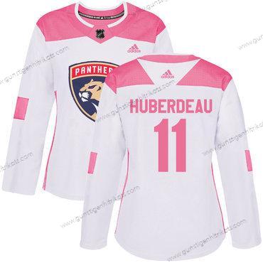 Adidas Frauen Florida Panthers #11 Jonathan Huberdeau Authentisch Strickerei NHL Trikots – Weiß Rosa