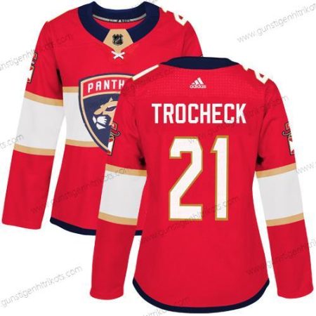 Adidas Frauen Florida Panthers #21 Vincent Trocheck Heimtrikots Authentisch Strickerei NHL Trikots – Rot