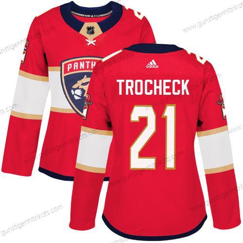 Adidas Frauen Florida Panthers #21 Vincent Trocheck Heimtrikots Authentisch Strickerei NHL Trikots – Rot