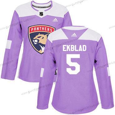 Adidas Frauen Florida Panthers #5 Aaron Ekblad Authentisch Bekämpft Krebs Strickerei NHL Trikots – Lila