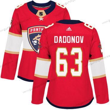 Adidas Frauen Florida Panthers #63 Evgenii Dadonov Heimtrikots Authentisch Strickerei NHL Trikots – Rot