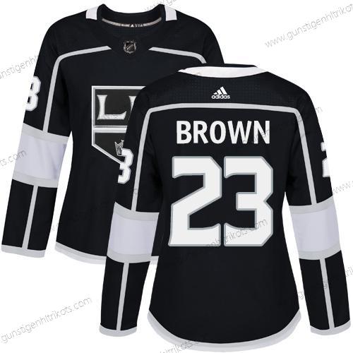 Adidas Frauen Los Angeles Kings #23 Dustin Brown Heimtrikots Authentisch Strickerei NHL Trikots – Schwarz