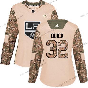 Adidas Frauen Los Angeles Kings #32 Jonathan Quick Authentisch 2017 Veterans Day Strickerei NHL Trikots – Tarnfarbe