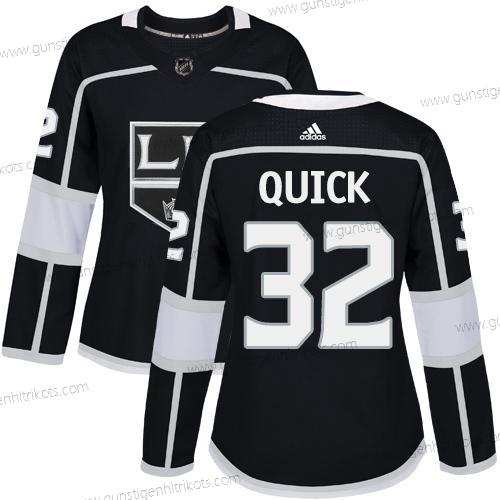 Adidas Frauen Los Angeles Kings #32 Jonathan Quick Heimtrikots Authentisch Strickerei NHL Trikots – Schwarz