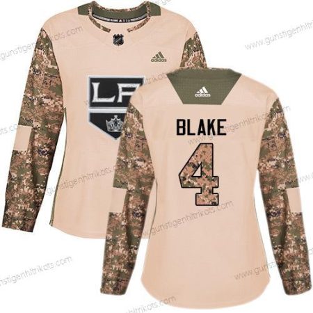 Adidas Frauen Los Angeles Kings #4 Rob Blake Authentisch 2017 Veterans Day Strickerei NHL Trikots – Tarnfarbe