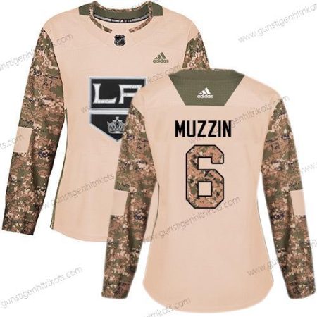 Adidas Frauen Los Angeles Kings #6 Jake Muzzin Authentisch 2017 Veterans Day Strickerei NHL Trikots – Tarnfarbe