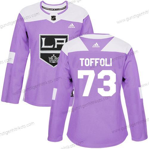 Adidas Frauen Los Angeles Kings #73 Tyler Toffoli Authentisch Bekämpft Krebs Strickerei NHL Trikots – Lila