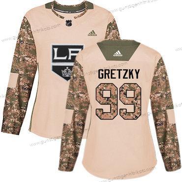 Adidas Frauen Los Angeles Kings #99 Wayne Gretzky Authentisch 2017 Veterans Day Strickerei NHL Trikots – Tarnfarbe