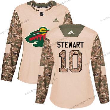 Adidas Frauen Minnesota Wild #10 Chris Stewart Authentisch 2017 Veterans Day Strickerei NHL Trikots – Tarnfarbe