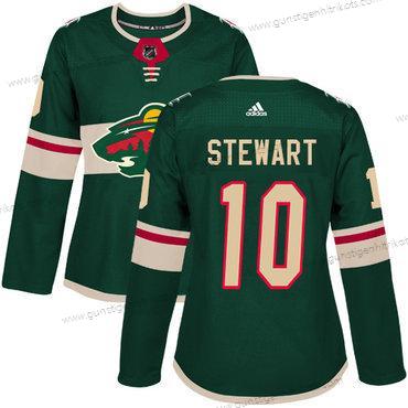 Adidas Frauen Minnesota Wild #10 Chris Stewart Heimtrikots Authentisch Strickerei NHL Trikots – Grün