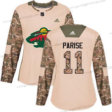 Adidas Frauen Minnesota Wild #11 Zach Parise Authentisch 2017 Veterans Day Strickerei NHL Trikots – Tarnfarbe