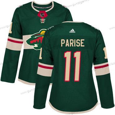 Adidas Frauen Minnesota Wild #11 Zach Parise Heimtrikots Authentisch Strickerei NHL Trikots – Grün