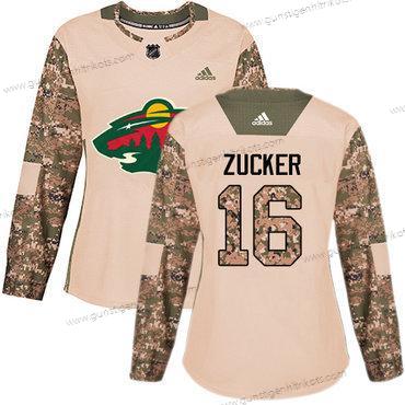 Adidas Frauen Minnesota Wild #16 Jason Zucker Authentisch 2017 Veterans Day Strickerei NHL Trikots – Tarnfarbe